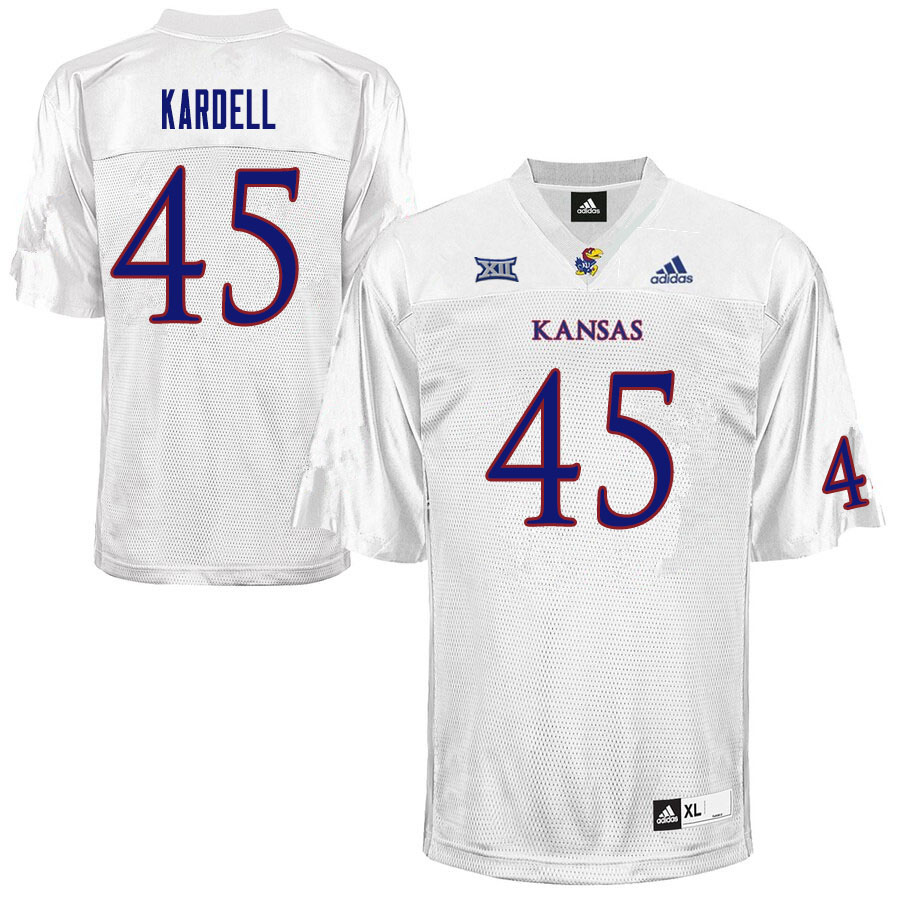 Men #45 Trevor Kardell Kansas Jayhawks College Football Jerseys Sale-White